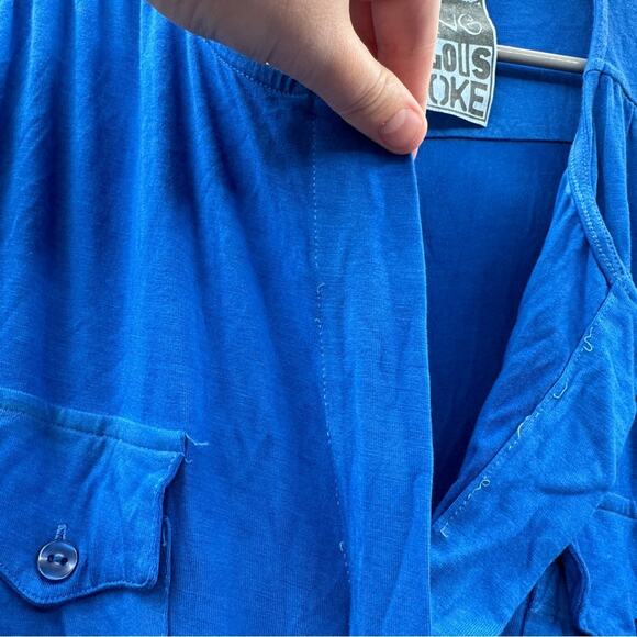 Young, Fabulous & Broke Blue Ombre 3/4 Roll Tab Sleeve Romper Size‎ M - Picture 9 of 13